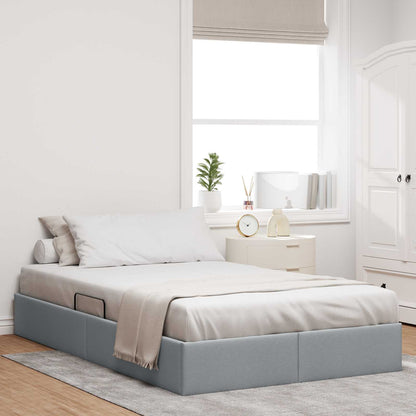 Ottoman Bedframe met opslag Lichtgrijs 120 x 200 cm Stof