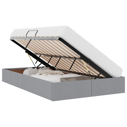 Ottoman Bedframe met opslag Lichtgrijs 120 x 200 cm Stof