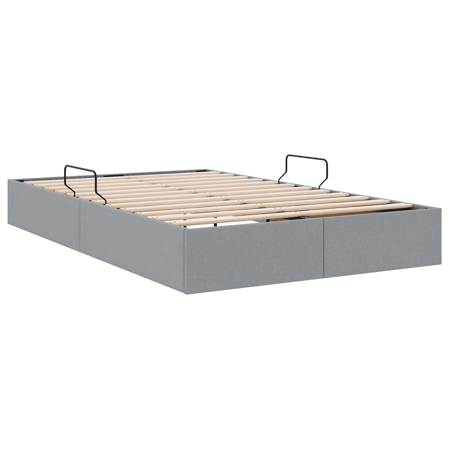 Ottoman Bedframe met opslag Lichtgrijs 120 x 200 cm Stof