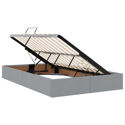 Ottoman Bedframe met opslag Lichtgrijs 120 x 200 cm Stof