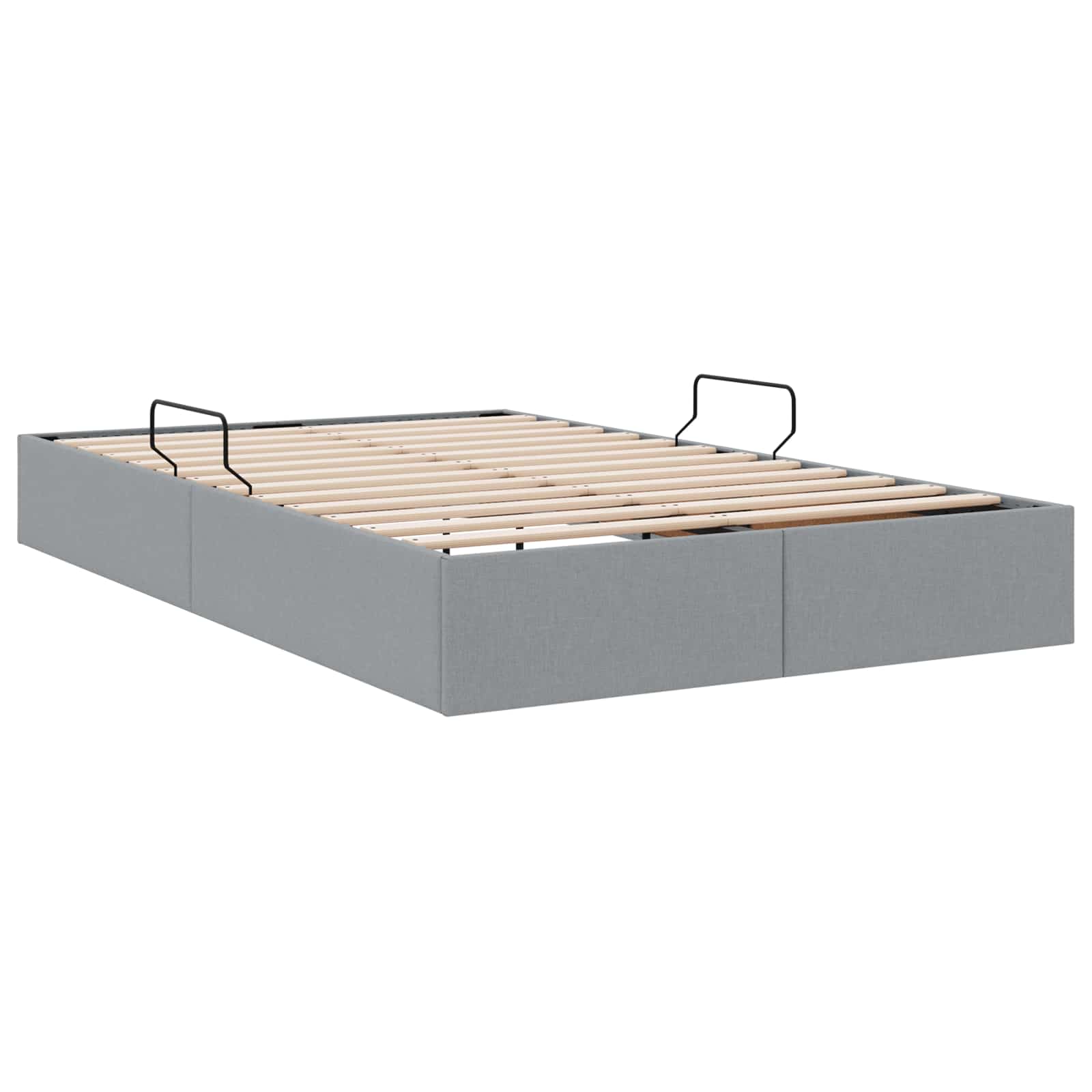 Ottoman Bedframe met opslag Lichtgrijs 120 x 200 cm Stof
