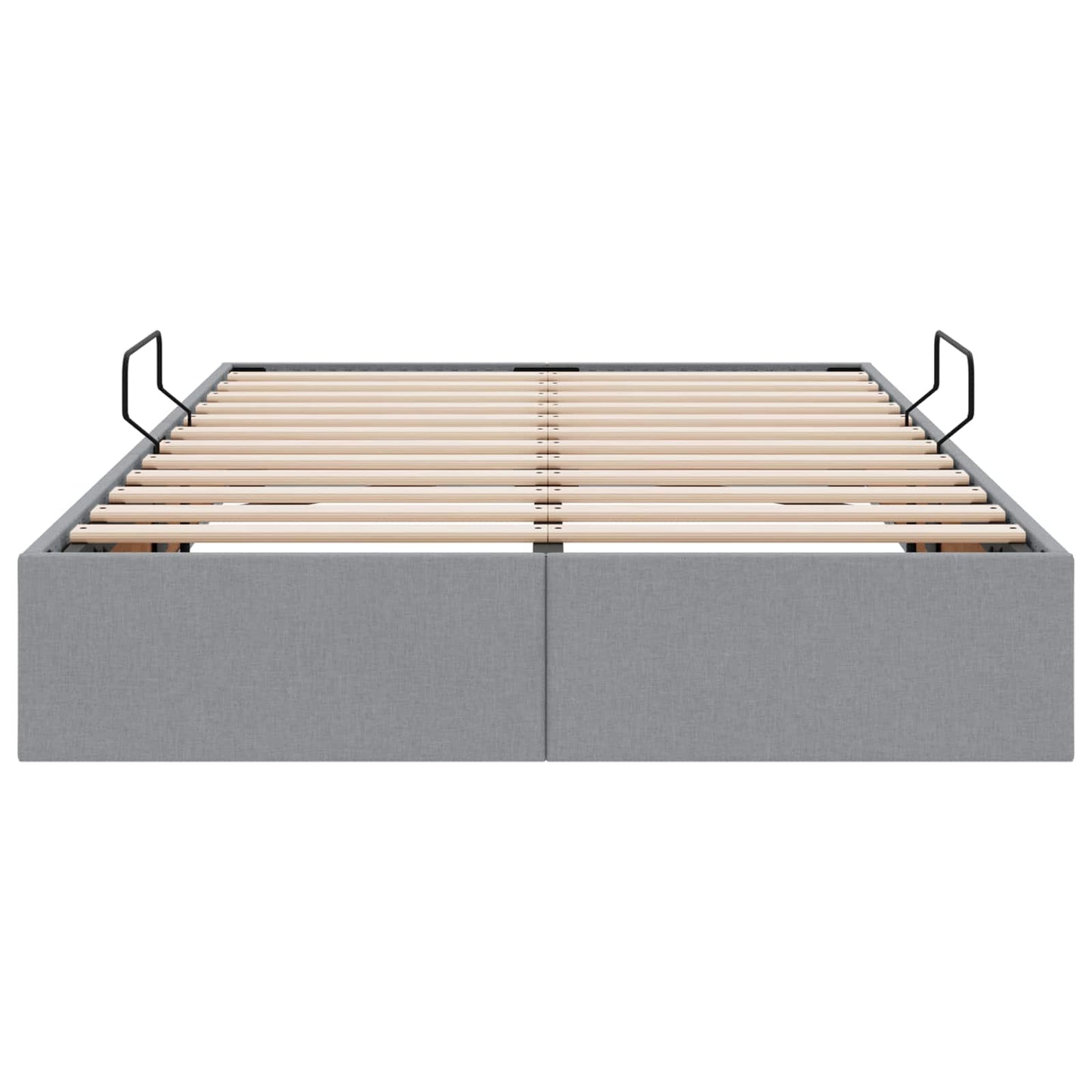 Ottoman Bedframe met opslag Lichtgrijs 120 x 200 cm Stof