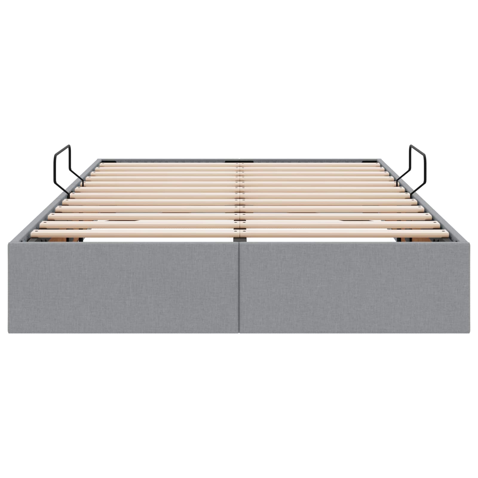 Ottoman Bedframe met opslag Lichtgrijs 120 x 200 cm Stof