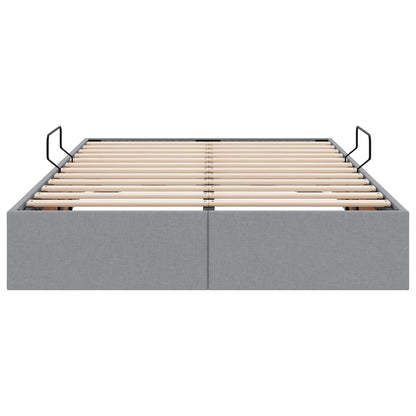 Ottoman Bedframe met opslag Lichtgrijs 120 x 200 cm Stof