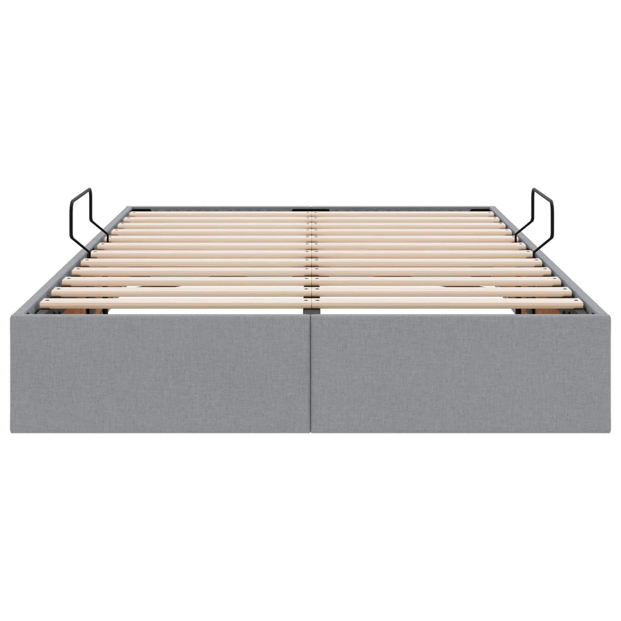 Ottoman Bedframe met opslag Lichtgrijs 120 x 200 cm Stof