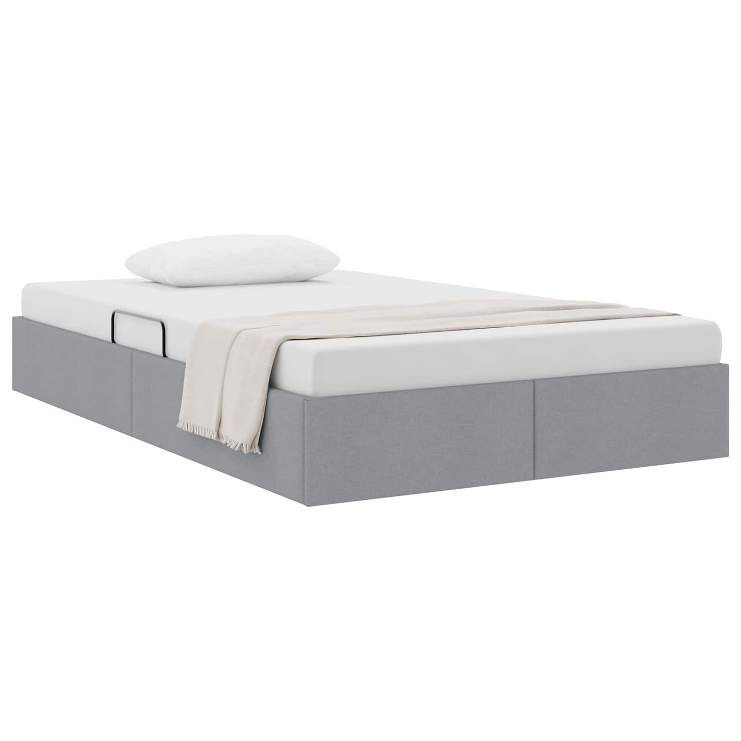 Ottoman Bedframe met opslag Lichtgrijs 120 x 200 cm Stof
