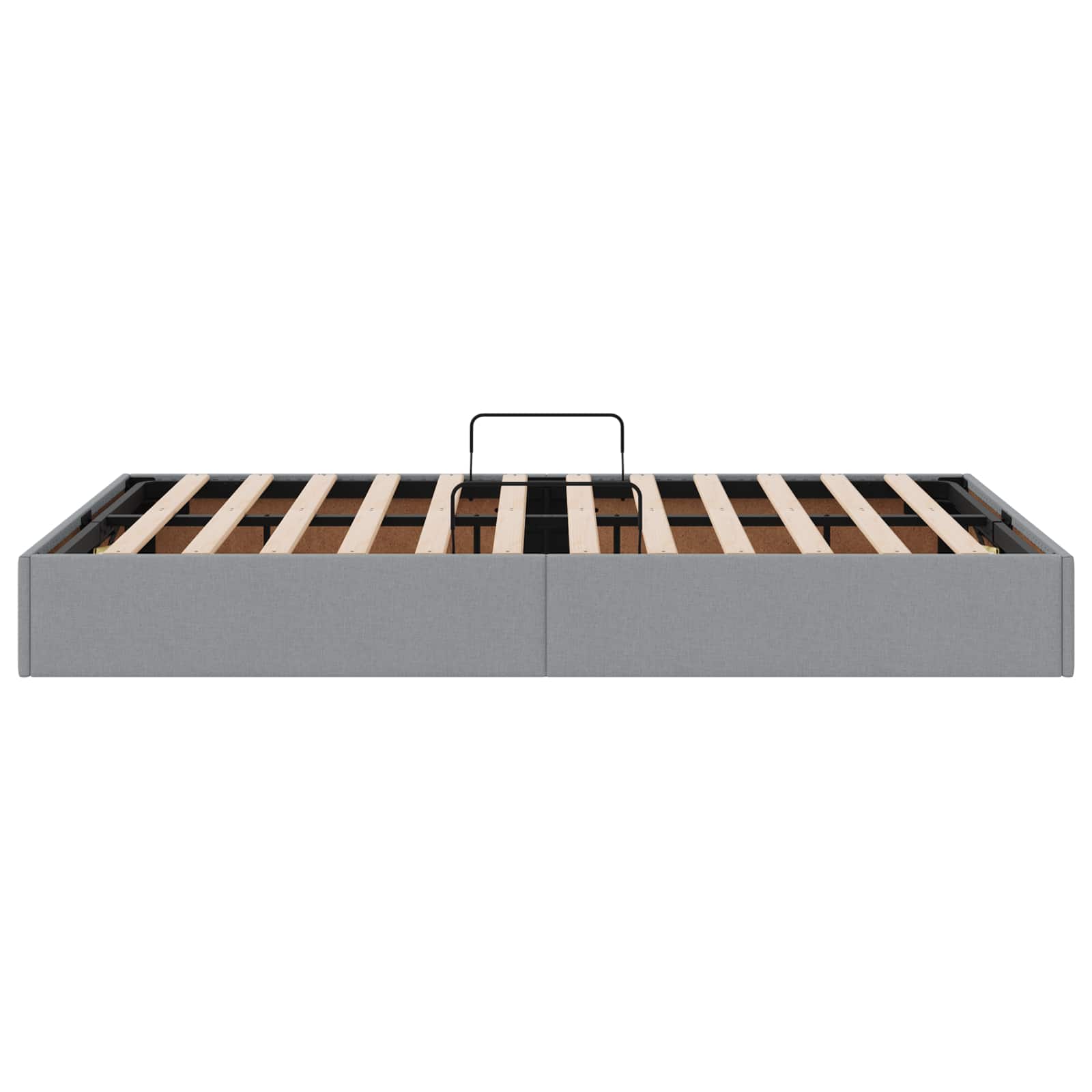 Ottoman Bedframe met opslag Lichtgrijs 120 x 200 cm Stof