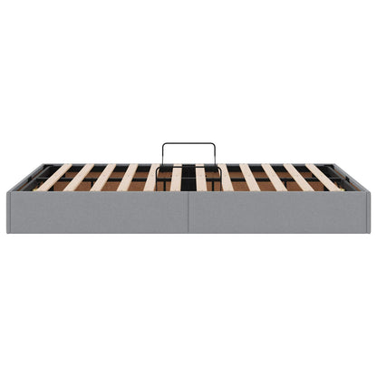 Ottoman Bedframe met opslag Lichtgrijs 120 x 200 cm Stof