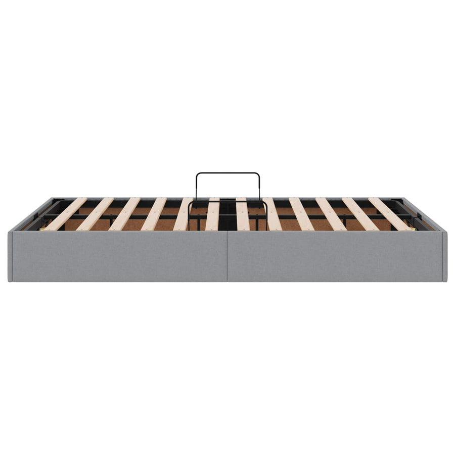 Ottoman Bedframe met opslag Lichtgrijs 120 x 200 cm Stof