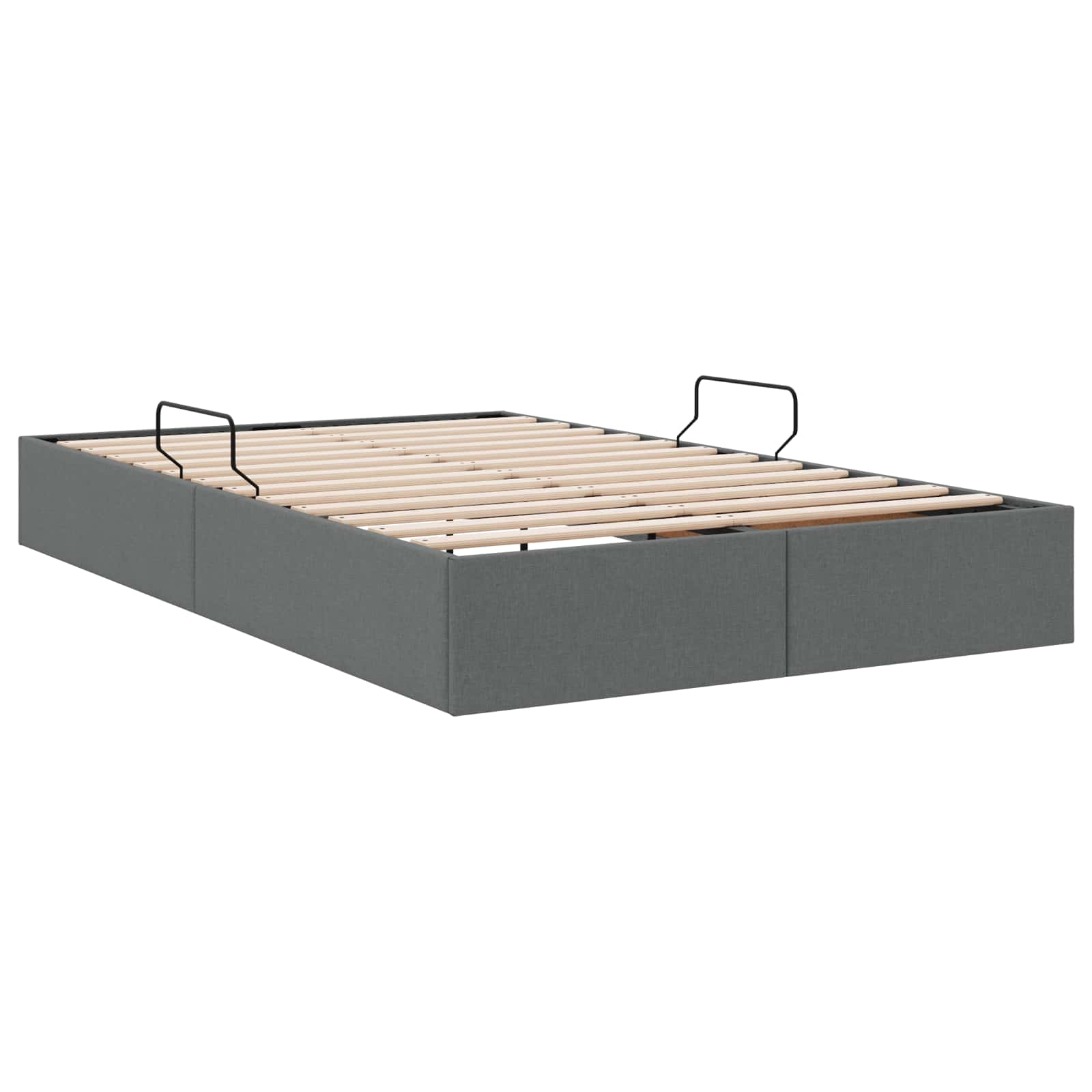 Ottoman Bedframe met opslag Donkergrijs 120 x 200 cm Stof