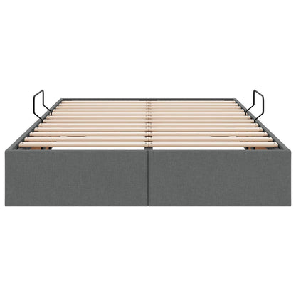 Ottoman Bedframe met opslag Donkergrijs 120 x 200 cm Stof