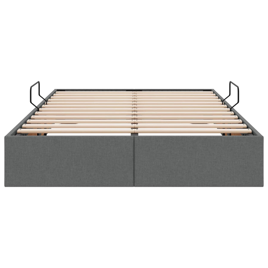 Ottoman Bedframe met opslag Donkergrijs 120 x 200 cm Stof