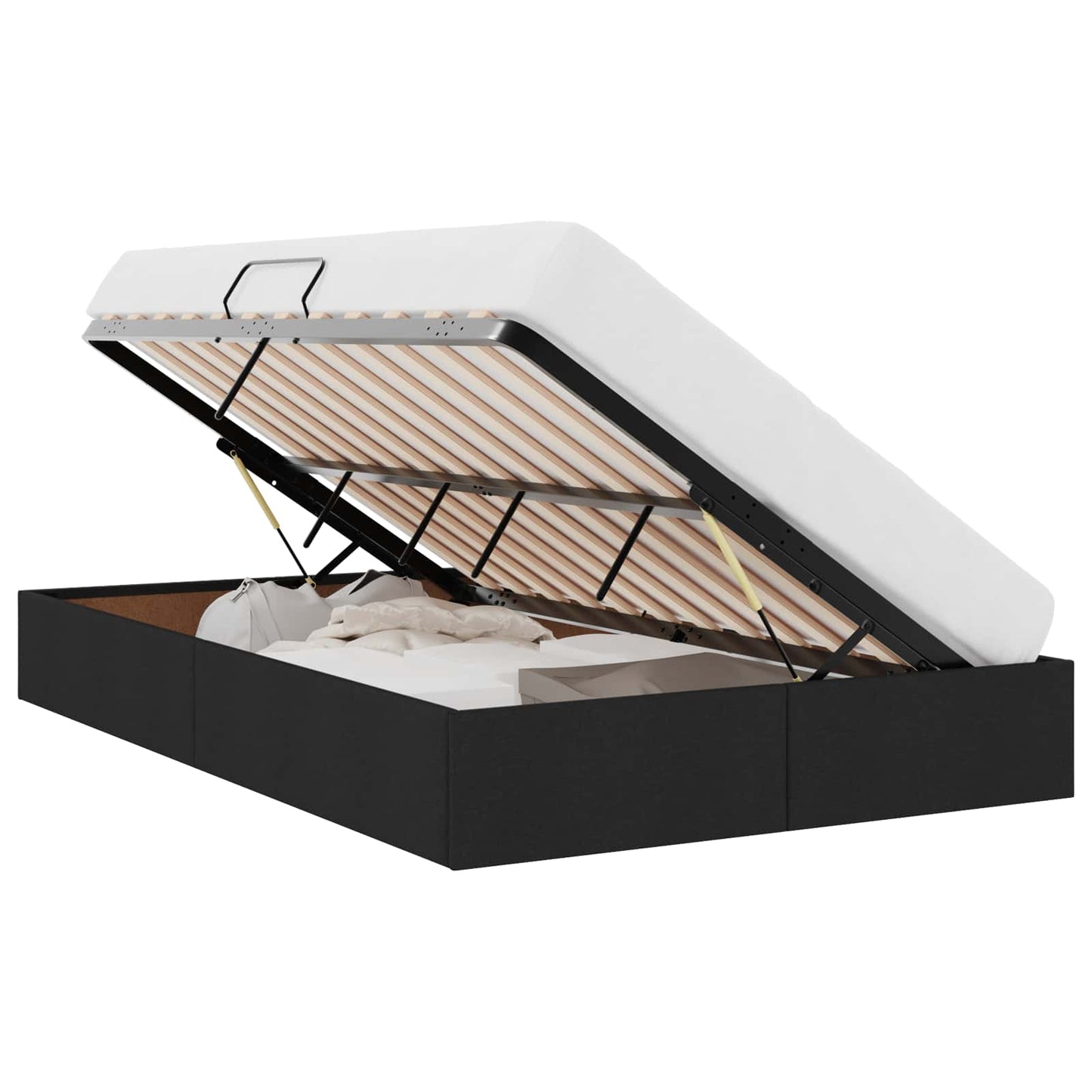 Ottoman Bedframe met opslag Zwart 120 x 200 cm Stof