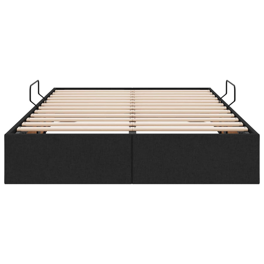 Ottoman Bedframe met opslag Zwart 120 x 200 cm Stof