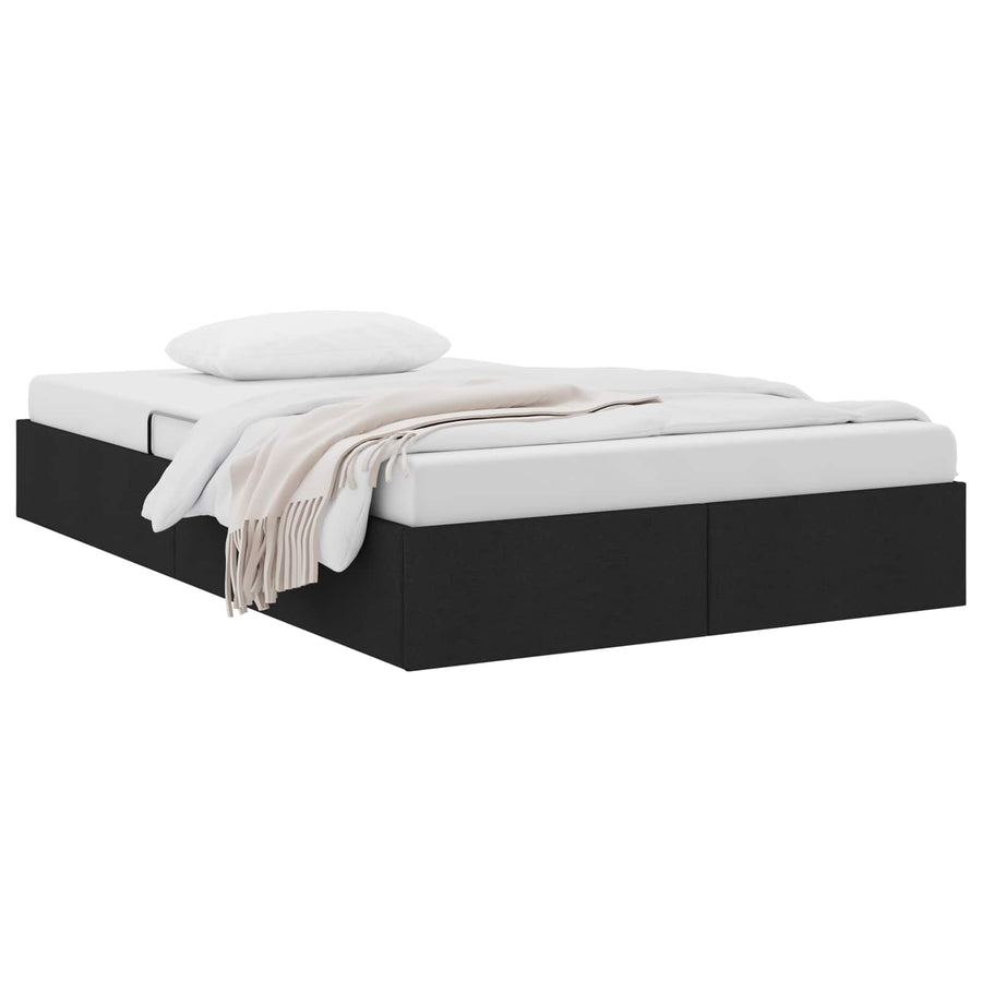 Ottoman Bedframe met opslag Zwart 120 x 200 cm Stof