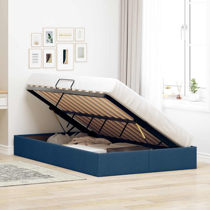 Ottoman Bedframe met opslag Blauw 120 x 200 cm Stof