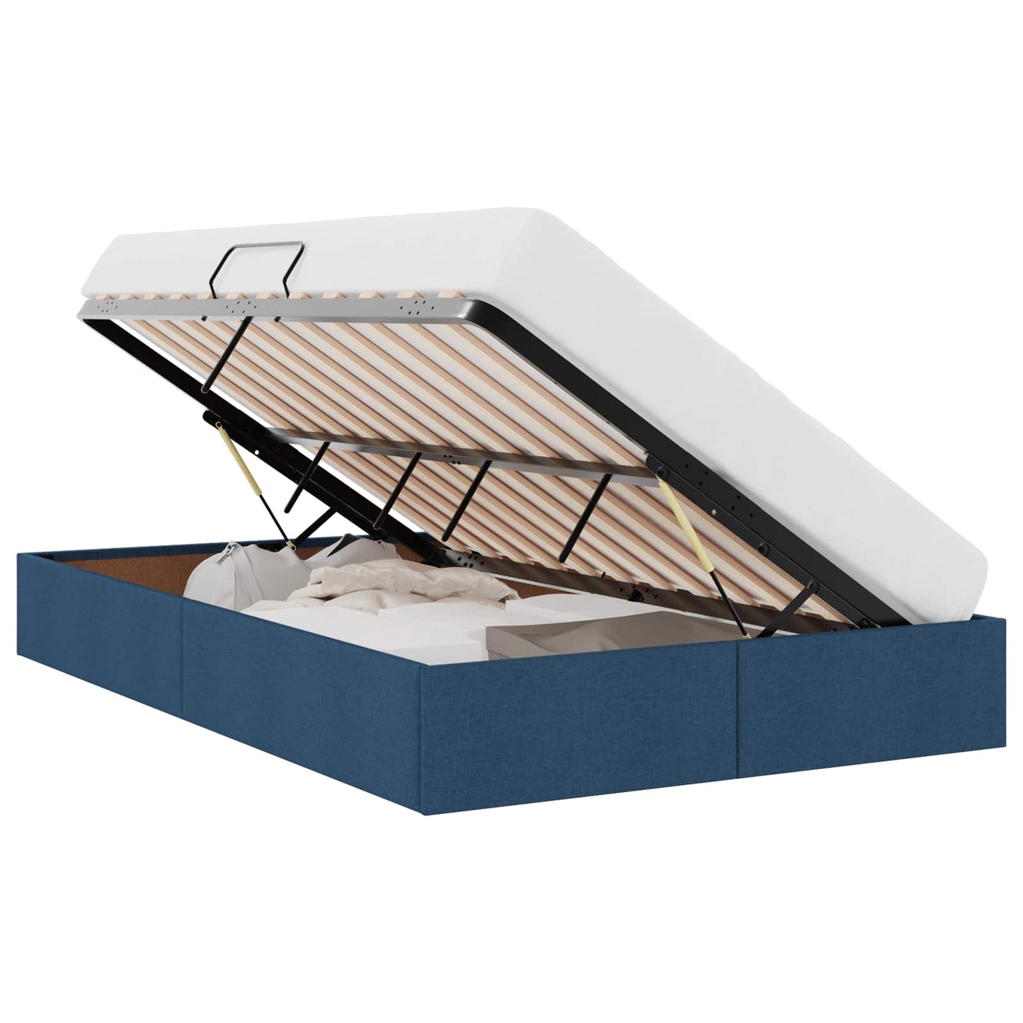 Ottoman Bedframe met opslag Blauw 120 x 200 cm Stof