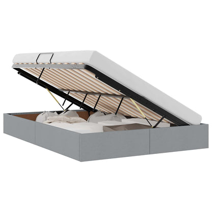Ottoman Bedframe met opslag Lichtgrijs 140 x 190 cm Stof