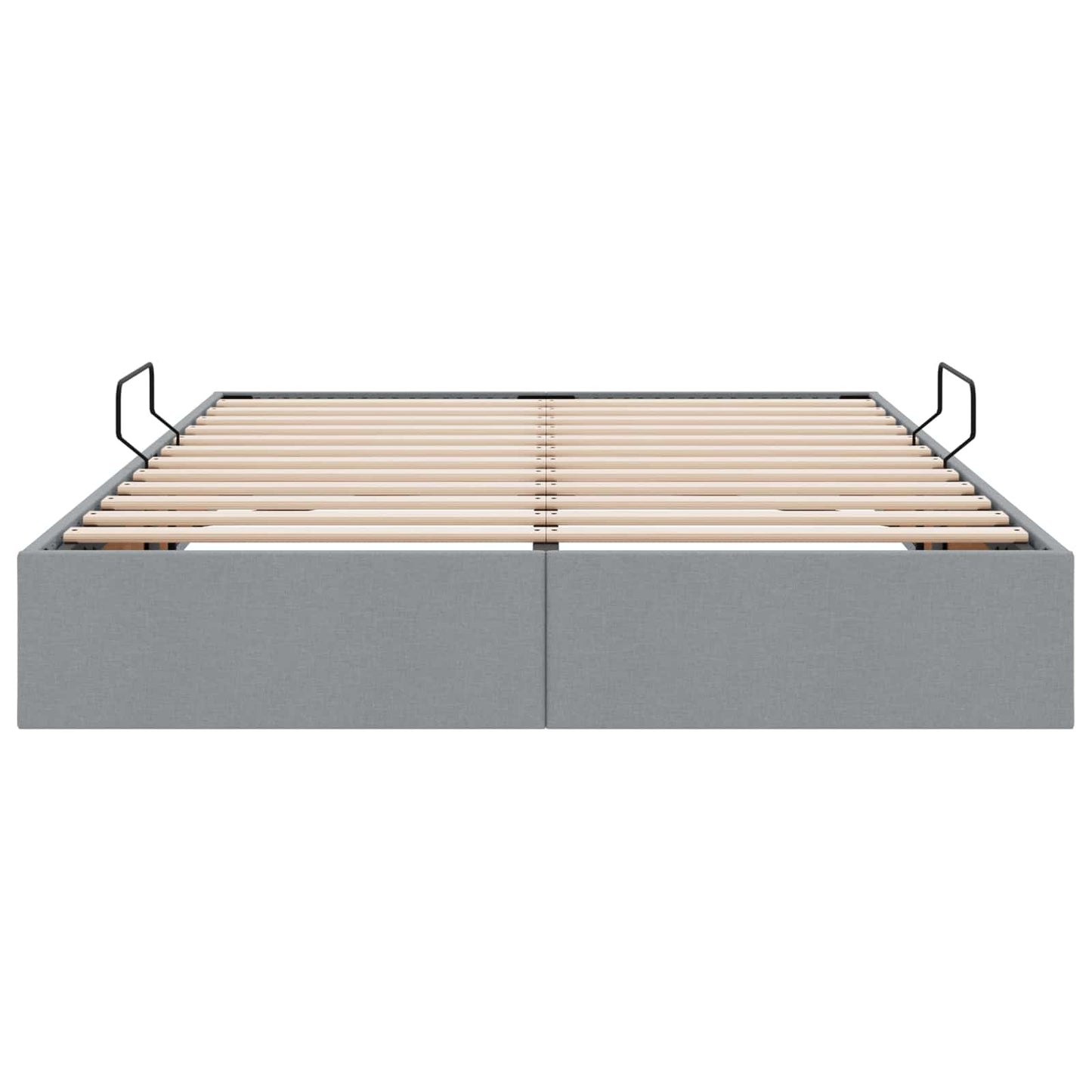 Ottoman Bedframe met opslag Lichtgrijs 140 x 190 cm Stof