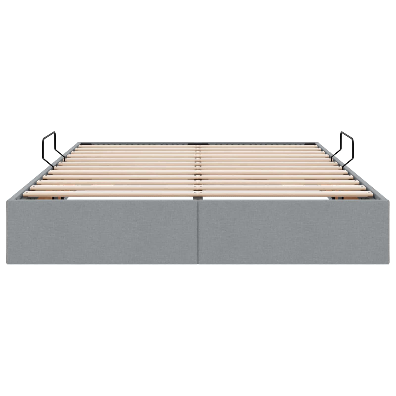 Ottoman Bedframe met opslag Lichtgrijs 140 x 190 cm Stof