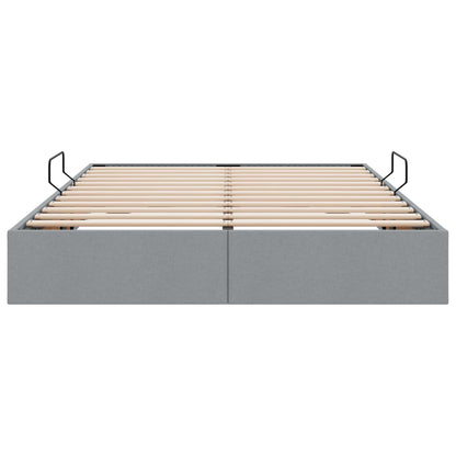 Ottoman Bedframe met opslag Lichtgrijs 140 x 190 cm Stof