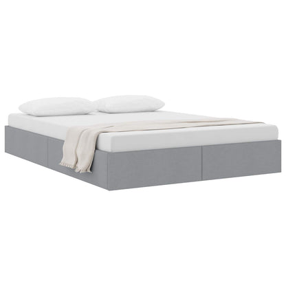 Ottoman Bedframe met opslag Lichtgrijs 140 x 190 cm Stof