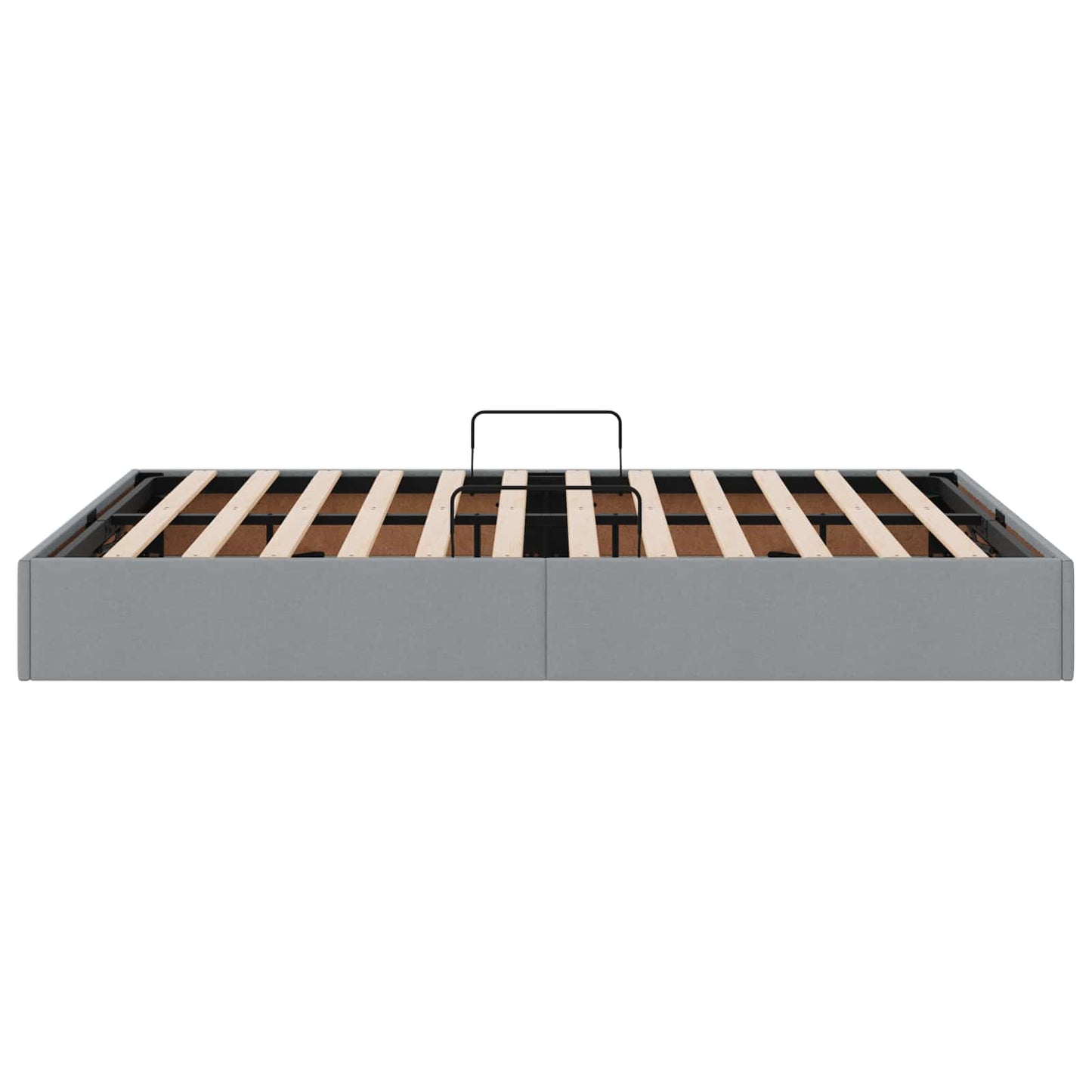 Ottoman Bedframe met opslag Lichtgrijs 140 x 190 cm Stof