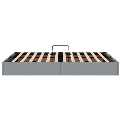 Ottoman Bedframe met opslag Lichtgrijs 140 x 190 cm Stof