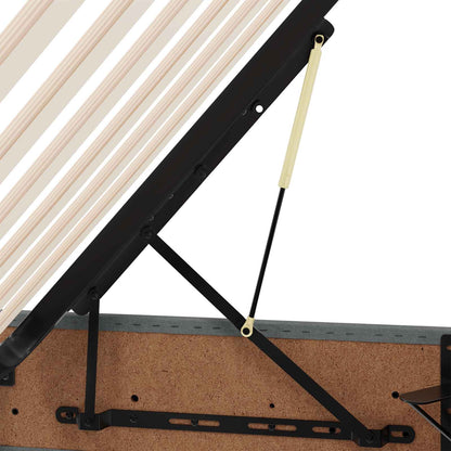 Ottoman Bedframe met opslag Donkergrijs 140 x 190 cm Stof