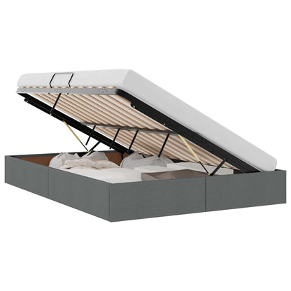 Ottoman Bedframe met opslag Donkergrijs 140 x 190 cm Stof