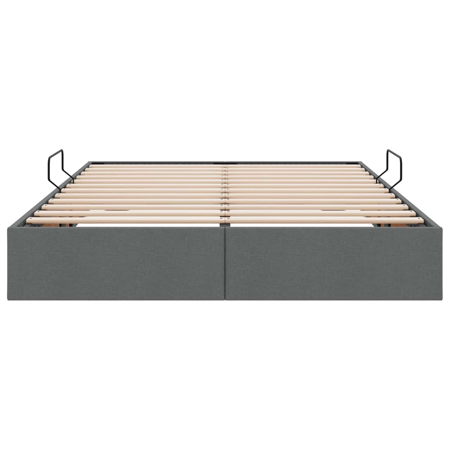 Ottoman Bedframe met opslag Donkergrijs 140 x 190 cm Stof
