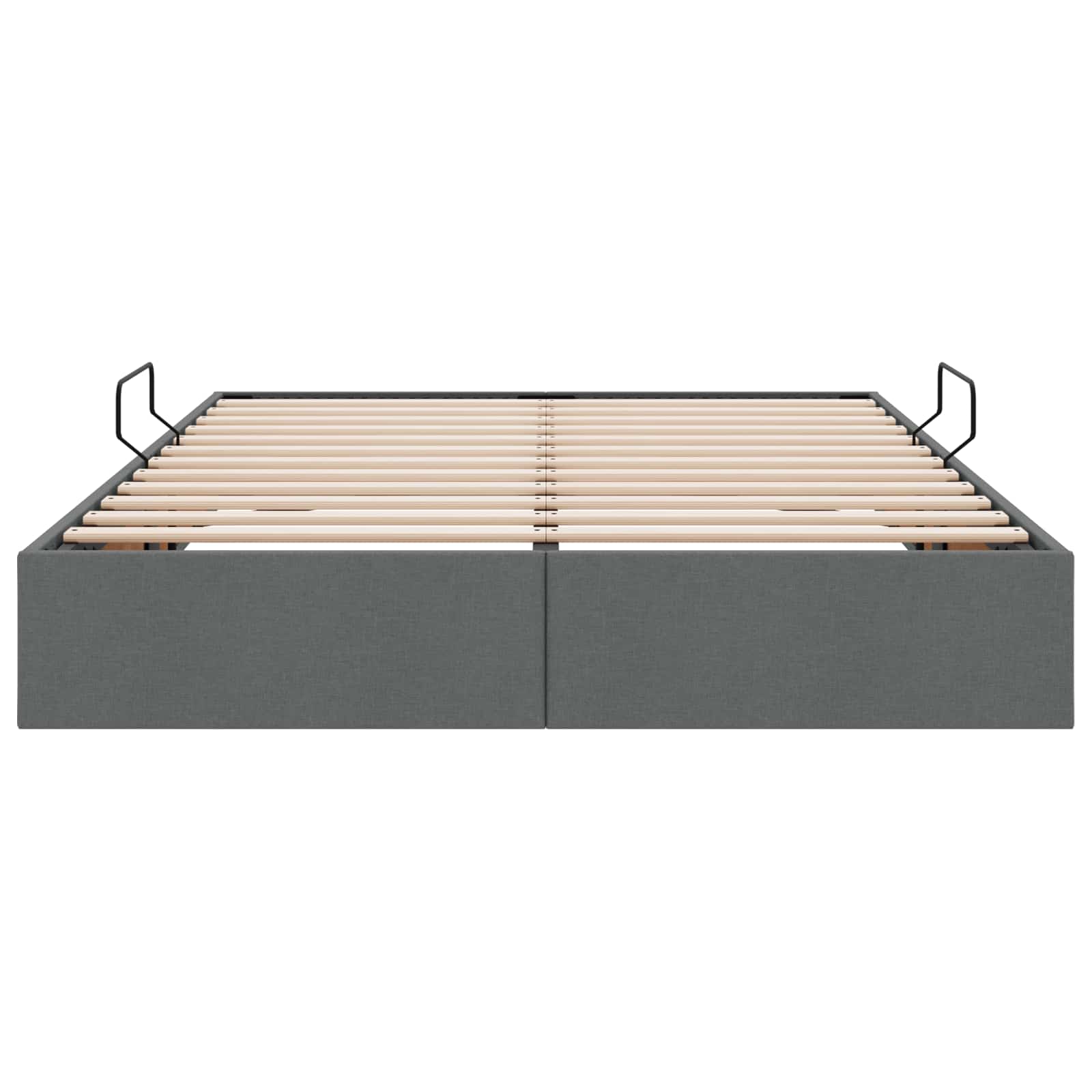 Ottoman Bedframe met opslag Donkergrijs 140 x 190 cm Stof