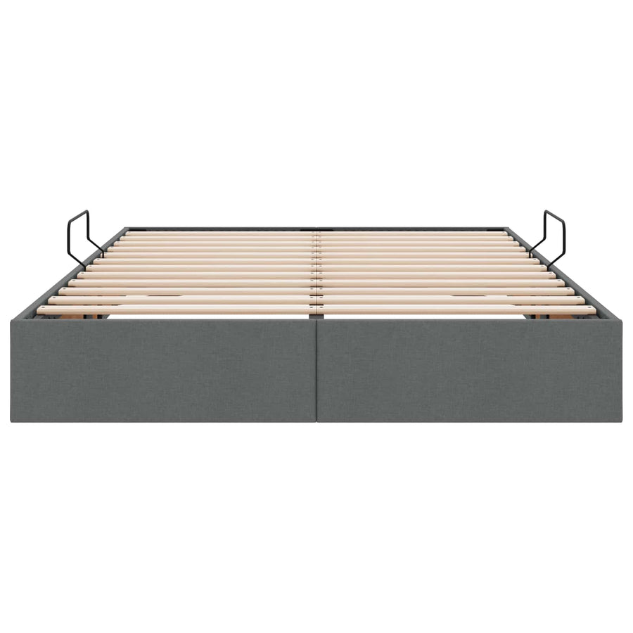Ottoman Bedframe met opslag Donkergrijs 140 x 190 cm Stof