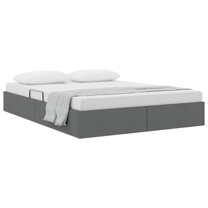 Ottoman Bedframe met opslag Donkergrijs 140 x 190 cm Stof