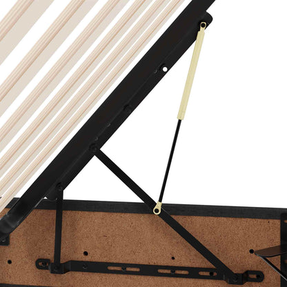 Ottoman Bedframe met opslag Zwart 140 x 190 cm Stof