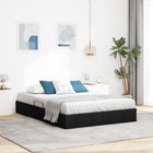 Ottoman Bedframe met opslag Zwart 140 x 190 cm Stof