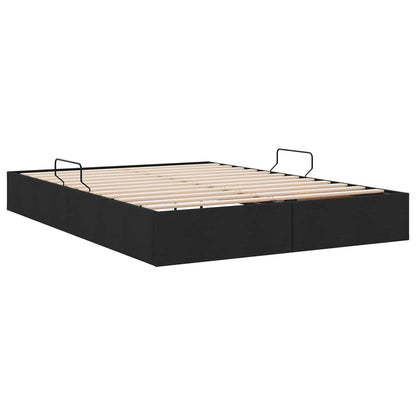 Ottoman Bedframe met opslag Zwart 140 x 190 cm Stof