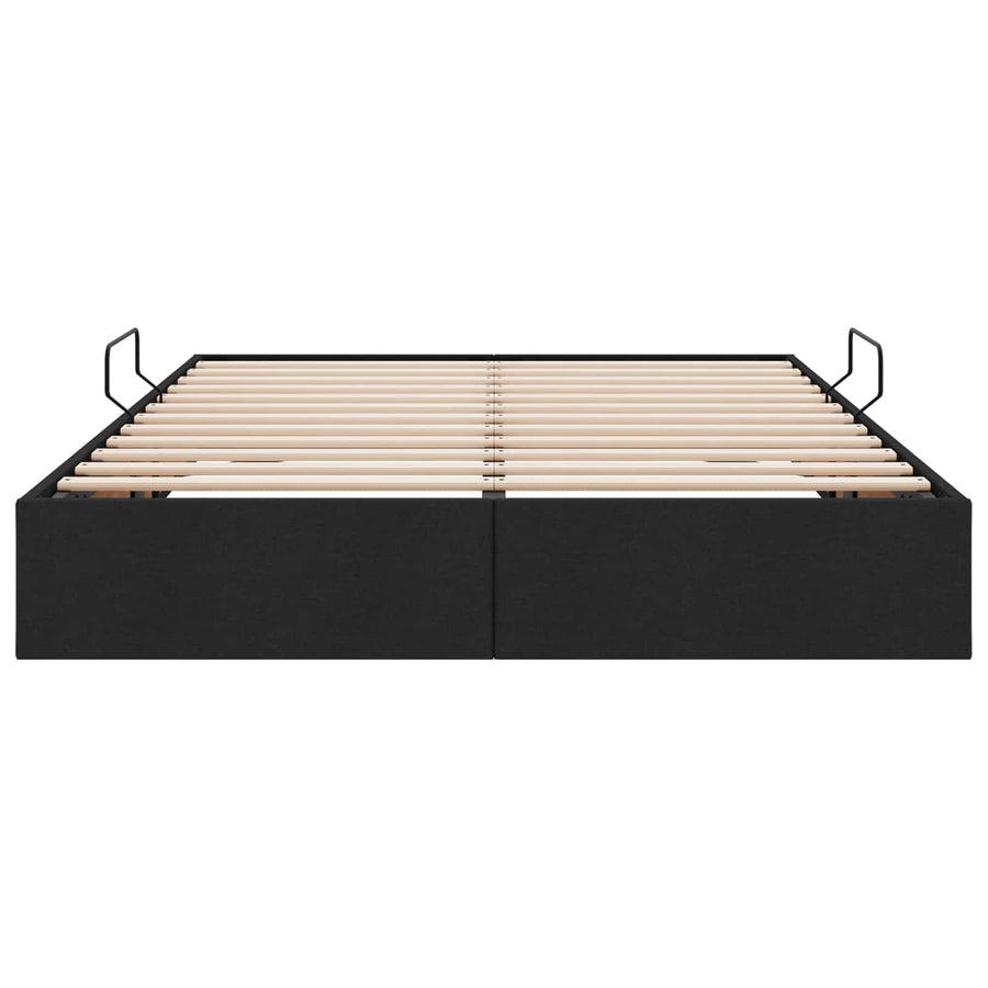 Ottoman Bedframe met opslag Zwart 140 x 190 cm Stof