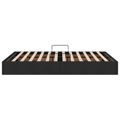 Ottoman Bedframe met opslag Zwart 140 x 190 cm Stof