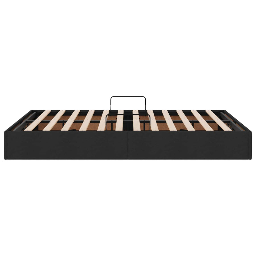 Ottoman Bedframe met opslag Zwart 140 x 190 cm Stof