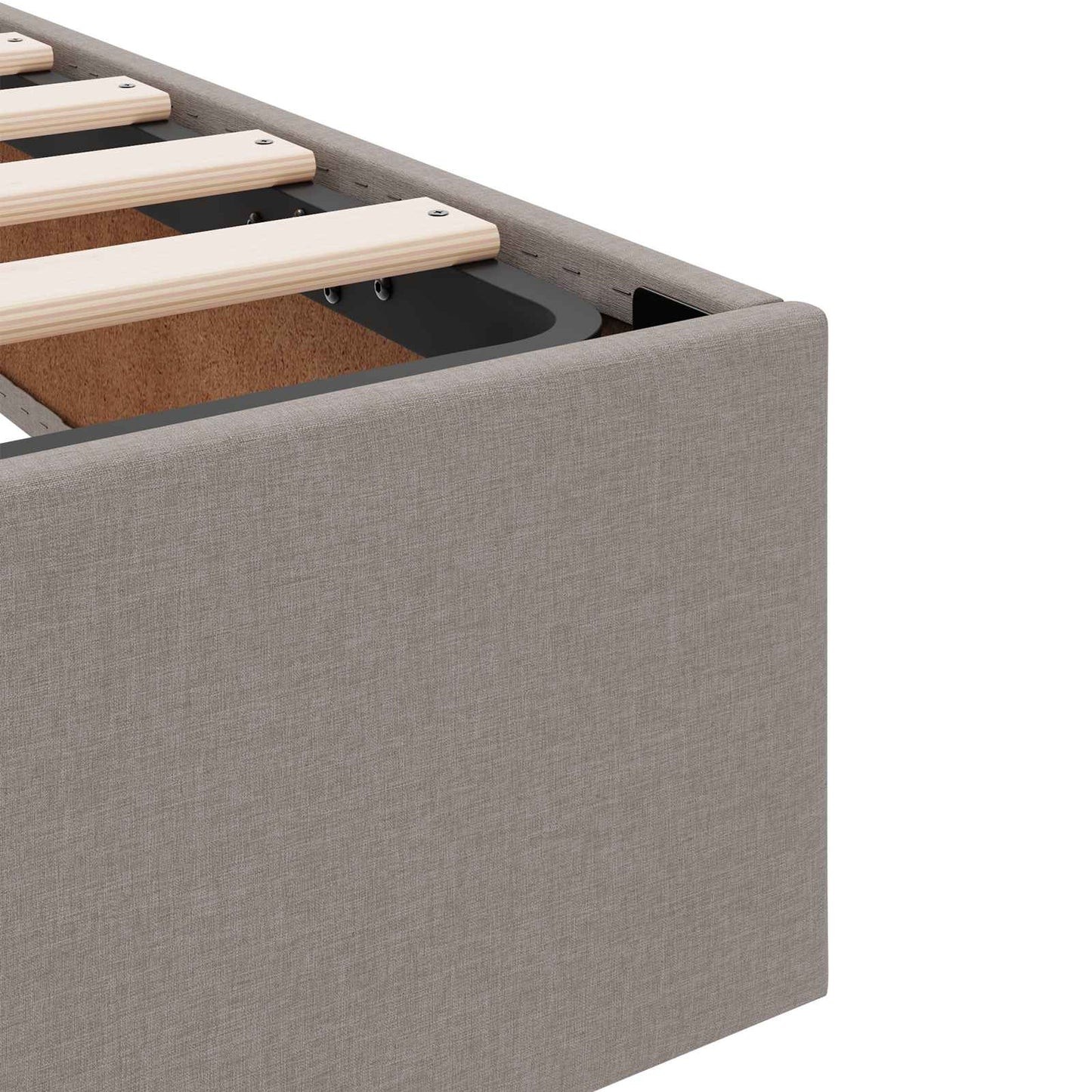 Ottoman Bedframe met opslag Taupe 140 x 190 cm Stof
