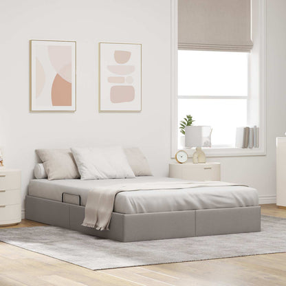 Ottoman Bedframe met opslag Taupe 140 x 190 cm Stof