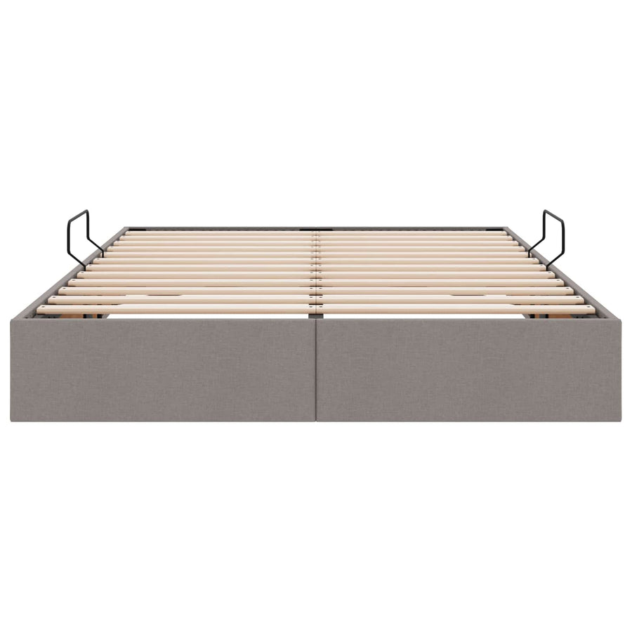 Ottoman Bedframe met opslag Taupe 140 x 190 cm Stof