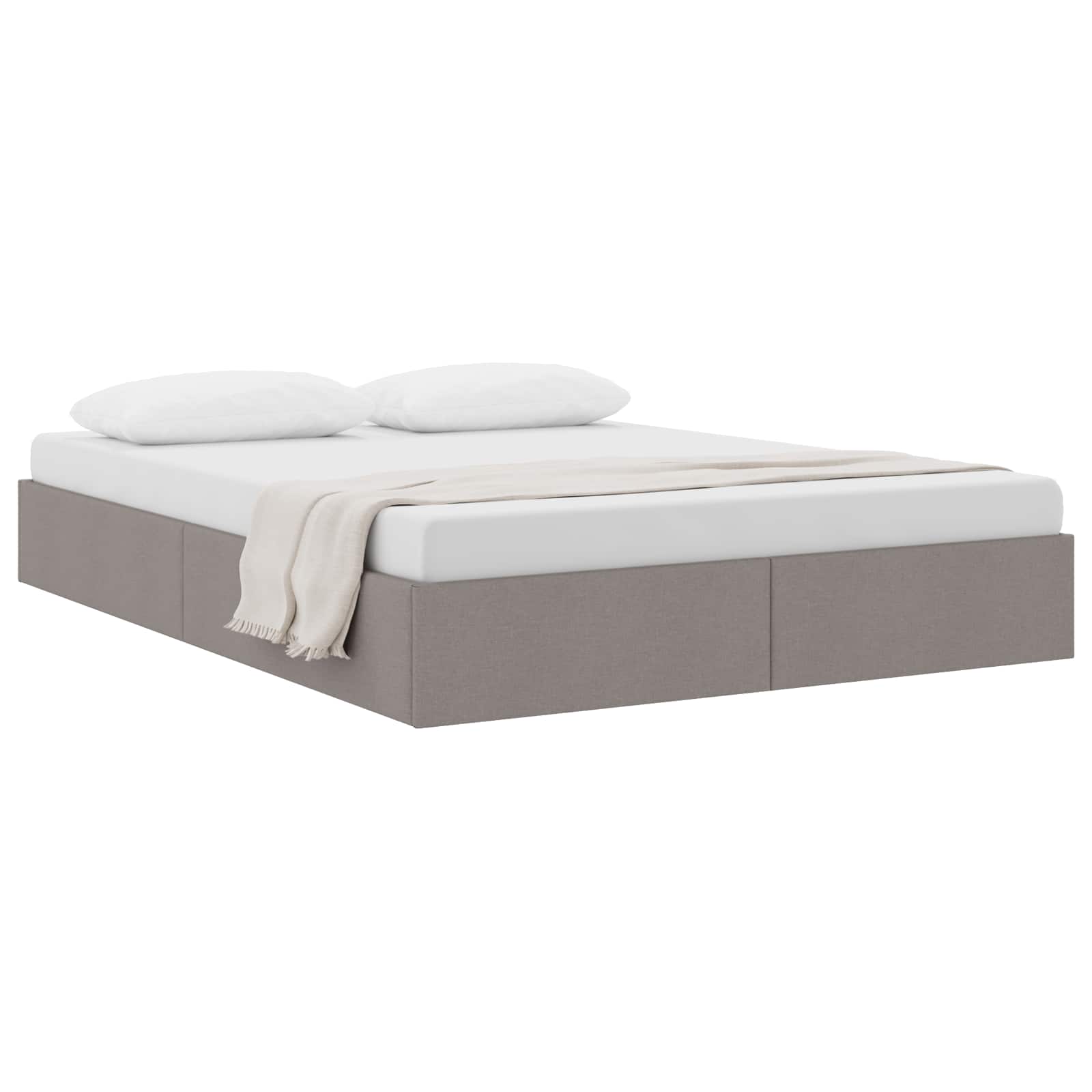 Ottoman Bedframe met opslag Taupe 140 x 190 cm Stof