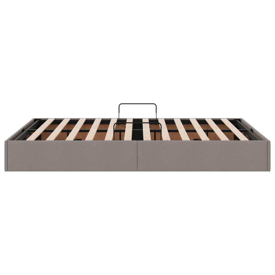 Ottoman Bedframe met opslag Taupe 140 x 190 cm Stof