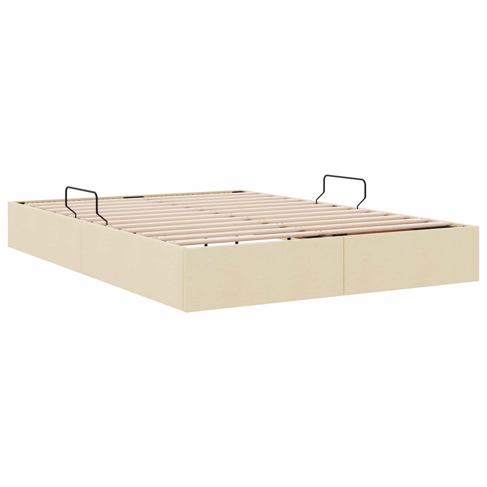 Ottoman Bedframe met opslag Crème 140 x 190 cm Stof