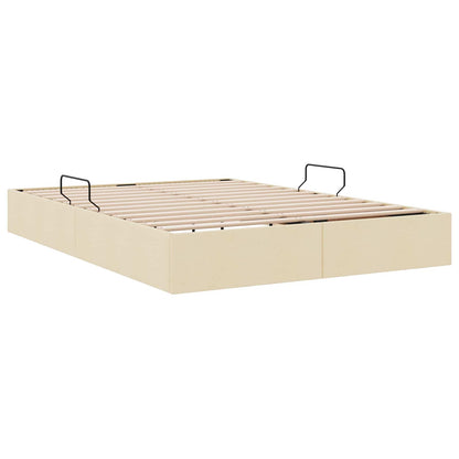 Ottoman Bedframe met opslag Crème 140 x 190 cm Stof