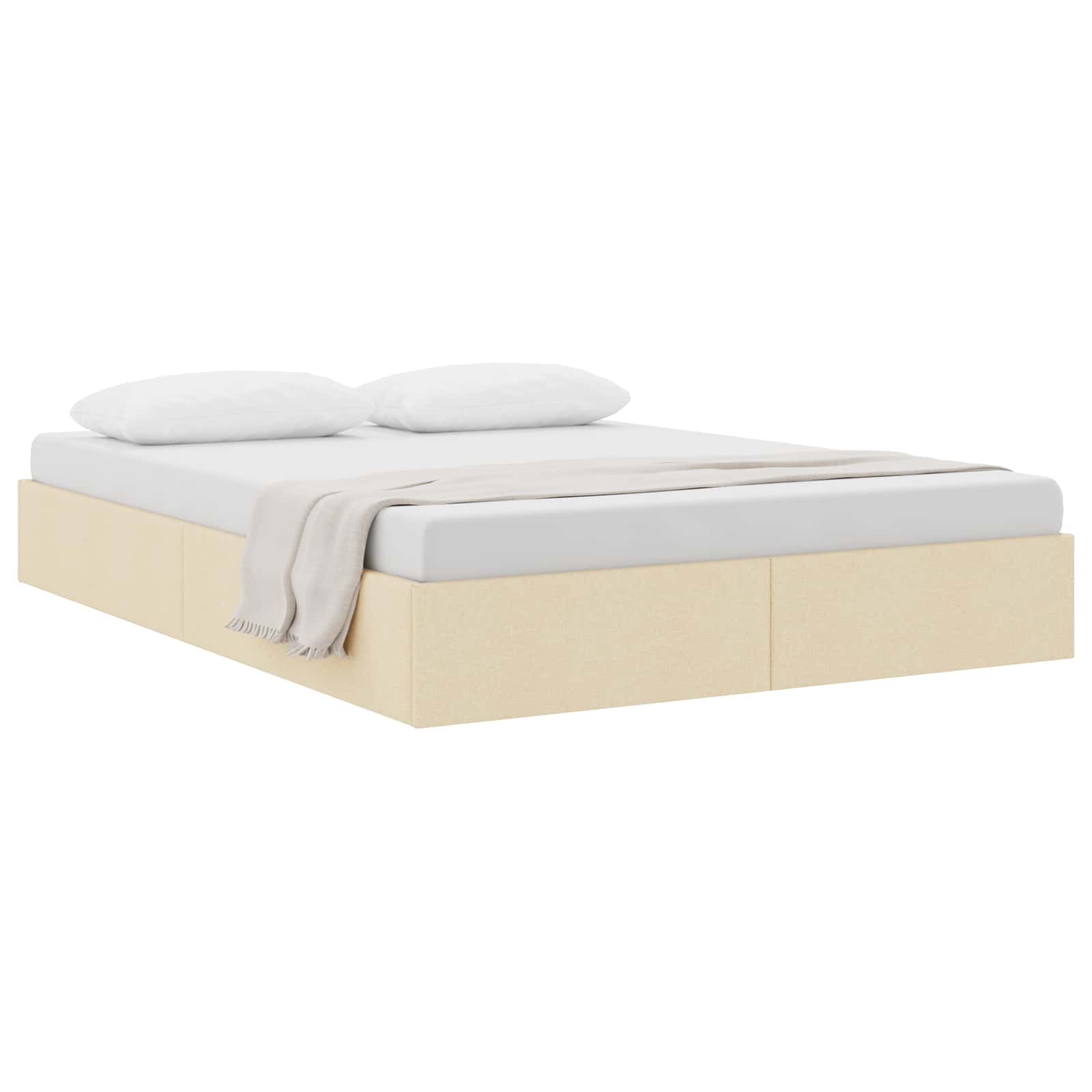 Ottoman Bedframe met opslag Crème 140 x 190 cm Stof