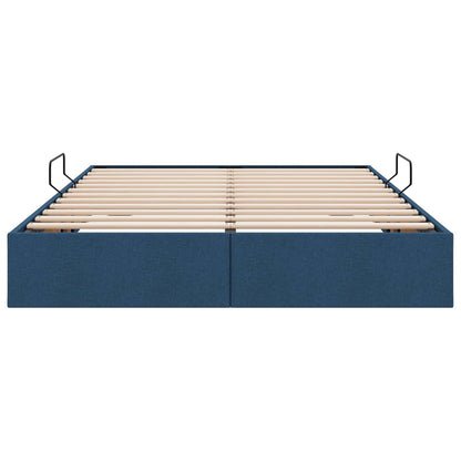 Ottoman Bedframe met opslag Blauw 140 x 190 cm Stof