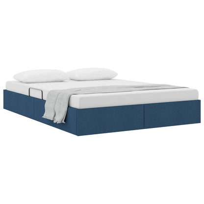 Ottoman Bedframe met opslag Blauw 140 x 190 cm Stof